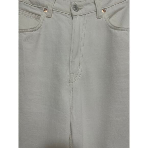 &Denim Women 90’s Baggy Jeans Cream Ultra High Waist Size 4 - Picture 3 of 7